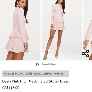 Pink pretty little thing dress long sleeve